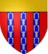 De gueules aux trois pals vairé d'argent et d'azur, au chef d'or